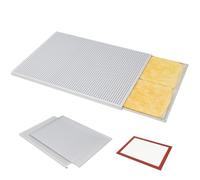 Bandeja manual for hornear hojaldre, bandeja perforada de aleación de aluminio con almohadilla de silicona, bandeja multiusos for hornear milhojas, for panadería casera (40 x 30 cm)(2mm)