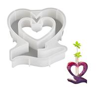 BANDEJA MAPA DE CORAZÓN DE SILICONA, VADE VASE LEAD MAPA | Moldes de tubo de prueba de silicona | Moldes de yeso reutilizables para decoración del hogar, manualidades