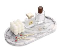 Bandeja Mármol Ovalada Bandeja Portaobjetos Baño Moderno Decoraciones Vaciabolsillos Entrada Organización para Velas Perfumes Cocina Tejidos Jabón Champú Cosméticos Lila 30 x 15 cm