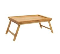 Bandeja Mesa para Cama Desayuno de Madera bambú, Doble función, Patas desplegables, Borde Alto. 50X30X22cm