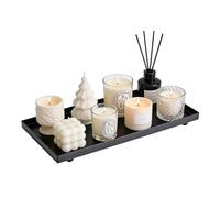 Bandeja Metálica para Velas Rectangular | Rectangular para Joyas | Bandeja Decorativa de Servir,para Hogar, Salón, Dormitorio, Entrada, Cocina, Cafetería, Bodas y Celebraciones