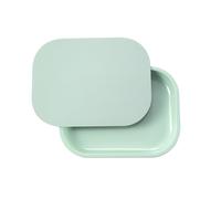 Bandeja metαlica HOKirin con tapa magnιtica suave. Bandeja metαlica pequeρa con tapa antiderrames. Bonita bandeja decorativa en blanco, perfecta