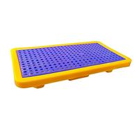 Bandeja modular de contención de derrames, bandeja apilable para derrames de aceite con rejilla plana para una gestión eficaz del medio ambiente, polietileno duradero, 66,5 x 37 x 10 cm