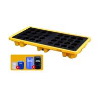 Bandeja modular de contención de derrames para bidones de aceite, bandeja de contención de derrames a prueba de fugas, plataforma para evitar fugas de tambor, 130 x 68 x 15 cm, solución robusta de