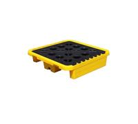 Bandeja modular de contención de derrames para tambores de aceite, palé de plástico industrial a prueba de fugas, 72 x 72 x 16 cm, plataforma de derrames resistente para laboratorios y almacenamiento