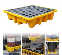 Bandeja modular de contención de derrames, rejilla de polietileno robusta para carretillas elevadoras, alta capacidad de carga, ideal para prevención de fugas industriales y soluciones de seguridad