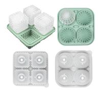 Bandeja Molde de Hielo,Recipiente de Silicona Reutilizable y Portátil con Tapa Embudo - Cubitera Con Tapa,Para Congelar En Casa Hogar Comida Bebidas Congelador Verano