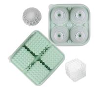 Bandeja Molde de Hielo,Recipiente Portátil Silicona Reutilizable Con Tapa Embudo | molde grande para hacer bolas de hielo - Para Congelar En Casa Hogar Comida Bebidas Congelador Verano