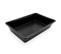 Bandeja multiusos de plástico negra - 60 x 40 cm - Bandeja multifunción 20 litros rectangular - Bandeja para mortero - Cubo de cocina para jardín, macetero para gatos