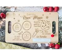 Bandeja Navidad Reversible 2 en 1 Reyes Magos y Papá Noel · Madera 5 mm Grabada + Acrílico para Personalizar en Casa
