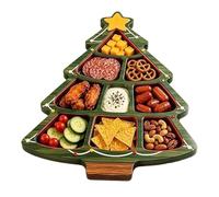 Bandeja Navideña para Servir Linda Fuente Dividida para Postres Frutas y | Tabla Navideña de Embutidos Para queso frutos secos aperitivos fiesta navideña reunión familiar mesa de comedo Do