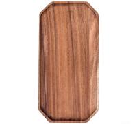 Bandeja octogonal de madera para servir té de nogal plato de ceremonia plato de frutas rústico hecho a mano decoración de cocina 25 x 25 cm (C)