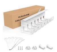 Bandeja Organizador Cable Escritorio, Bandejas Gestión de Cable Debajo del Escritorio, Acero al Carbono, Organiza sin Nudos los Cables de tu Ordenador, Bandeja Cables para Hogar u Oficina (1PC Blanco)