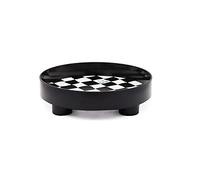Bandeja Organizadora De Almacenamiento Redonda, Placa Decorativa Con Patrón De Tablero De Ajedrez, Bandeja Para Platos, Bandeja Organizadora De Joyas, Bandeja Contenedora De Platos (negro grande)