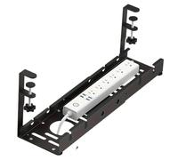 Bandeja Organizadora De Cables Bajo El Escritorio Bandeja de cables Metal extensible debajo del escritorio, sin perforación, con abrazadera, soporte tira alimentación retráctil