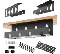 Bandeja organizadora de cables para debajo del escritorio, organizador de cables de acero con opciones de montaje para oficina, hogar y juegos