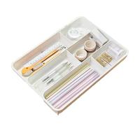 Bandeja organizadora de cubiertos, inserto de almacenamiento de utensilios de cajón, compartimento de cocina de 12.2 x 8.66 pulgadas con ranuras expandibles, soporte para cubiertos, almacenamiento de