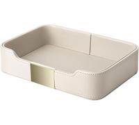 Bandeja Organizadora De Escritorio De Cuero Negro: Elegante Bandeja Multiusos para La Entrada, Joyas, Relojes, Llaves, Teléfono Y Cartera. La Solución De Grey 21 x 14 x 5 cm