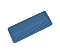 Bandeja organizadora de fregadero de silicona con varillas de secado elevadas, soporte de esponja de 23 x 9 cm para cocina y baño, estante antideslizante flexible de grado alimenticio y (azul)