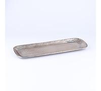 Bandeja oriental de aluminio Hedye de 30 cm | Bandeja de té marroquí en color plata | Bandeja oriental plateada | Decoración oriental en la mesa