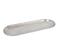 Bandeja oriental de aluminio Jasur, 45 cm, bandeja de té marroquí en color plata, bandeja de plata oriental