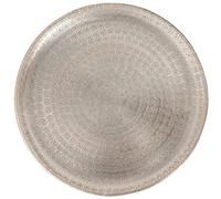Bandeja oriental de aluminio Jinan 30 cm | Bandeja de té marroquí en color plata | Bandeja oriental plateada | Decoración oriental en la mesa