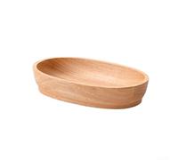 Bandeja ovalada de madera para servir aperitivos y platos, decoración perfecta para mesas de café e islas de cocina (24 x 15 x 4,5 cm)