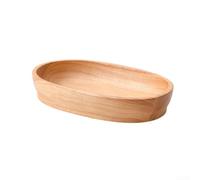 Bandeja ovalada de madera para vajilla de cocina, platos de servir, aperitivos y frutas secas, exquisito cuenco de decoración artesanal para el hogar, comedor, fiesta, acabado de madera natural (27 x