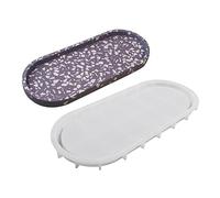 Bandeja ovalada para platos, molde de silicona, moldes de fundición de platos de frutas, kit de fabricación de alfombrillas de resina epoxi de cristal