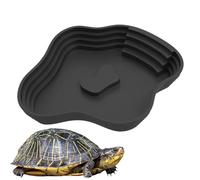 Bandeja para agua para reptiles, bandeja de agua para reptiles, placa de alimentación de tortugas, carcasa para accesorios de hábitat de reptiles con rampa para salamandra, dragón barbudo, rana