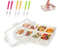 Bandeja para Aperitivos con Tapa Snackle Box Caja de Caramelos, Contenedor de Almacenamiento de Bocadillos para Nueces Frutas Dulces Especias