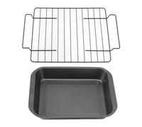 Bandeja para asar con rejilla Acero al carbono de primera calidad para asar Hornear Bandeja para asar Antiadherente Apto para lavavajillas para pavos Pollo Carne de res 37x28x6 5