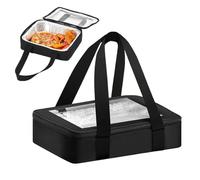 Bandeja para bandejas de horno, térmica, impermeable, plegable | Recipiente para platos y bandejas de aluminio con tapa | Para almacenamiento, transporte, entrega, comida, viaje, barbacoa, cocina
