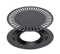 Bandeja para Barbacoa con Revestimiento Antiadherente, Bandeja Redonda para Asar Barbacoa para Cocina, Bandeja para Hornear de Hierro para Estufa de Gas/propano, 32 Cm de