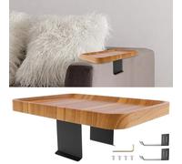 Bandeja para brazo de sofá, mesa de madera, 5,5 a 15 cm de ancho, ajustable, mesa auxiliar multifuncional, bandeja de mesa para sillón, organizador de reposabrazos resistente para bebidas, aperitivos,