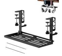 Bandeja Para Cables Bajo Escritorio | Herramienta de Almacenamiento Metálica Sin Perforación de 39,7 cm | Bandeja Portacables para Escritorio,para Salón Estudio Hogar Apartamento Dormitorio Oficina Ci