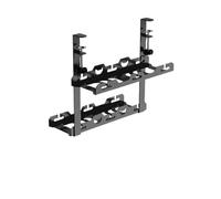Bandeja para cables debajo del escritorio Bandeja de metal negra for administración cables debajo del escritorio, sin taladro, abrazadera extensible, soporte for cable retráctil(Double Fixed)
