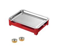 Bandeja para calentar carne, para reuniones familiares, construcción de acero inoxidable, fácil limpieza de velas, placa de parrilla de acero inoxidable