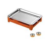 Bandeja para calentar carne, para reuniones familiares, construcción de acero inoxidable, fácil limpieza de velas, placa de parrilla de acero inoxidable