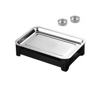 Bandeja para calentar carne, para reuniones familiares, construcción de acero inoxidable, fácil limpieza de velas, placa de parrilla de acero inoxidable