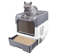 Bandeja para cama de gato, casa de baño, bandeja de arena, arena cerrada, gato, A es el modelo normal, B es el modelo esterilizado -35 x 49 x 37 cm (A,Gris)