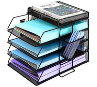 Bandeja para cartas, bandeja de archivo para escritorio de oficina, bandeja organizadora de escritorio, carpeta de bandeja de archivo de papel, organizador de escritorio A4, soporte de documentos para