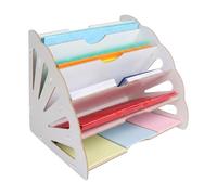 Bandeja para cartas Relaxdays, DIN A4, 5 compartimentos inclinados, blanca