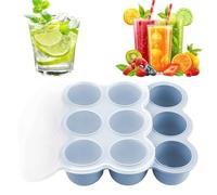 Bandeja para congelador de puré de bebé, bandejas de silicona de 9 rejillas con tapa, recipientes para almacenamiento de helados, sopas, leche materna, refrigerador, alimentación, aperitivos caseros