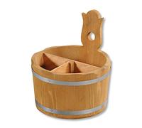 Bandeja para cubiertos de madera, altura 20 cm, diámetro 18 cm