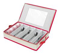 Bandeja para cubiertos navideña con tapa para cajones, inserto de cubiertos, caja de cubiertos portátil con tapa, organizador de utensilios ajustable para cocina de camping (42,5 x 29,5 x 8 cm)