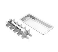 Bandeja para cubitos de de acero inoxidable, bandeja de cubitos de de metal para congeladores con palancas de liberación, para quitar cubo, Ninguno