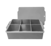 Bandeja para cubitos de hielo, bandeja de hielo de silicona de 6 cavidades con tapa, accesorio de preparación de de hielo de gran capacidad para vino whisky de cócteles frescos