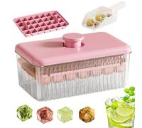 Bandeja para cubitos de hielo con tapa, molde para cubitos de hielo con tapa para congelador, accesorios de cocina, herramientas de fabricación de bebidas frías para jugo, vino, café, bourbon