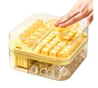 Bandeja para cubitos de hielo con tapa - Pulsador fácil de desmoldear portátil - Bandeja de hielo con tapa - Para casa, cocina, bar, cafetería, oficina, pícnic camping vie